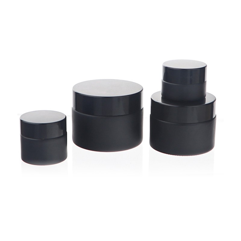 Cream  Packaging 20g 30g 50g Container Black Glass Cosmetic Jar  (3)