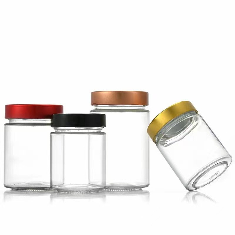 Cylinder Food storage jar deep mouth 220ml 280ml 500ml with metal lid (1)