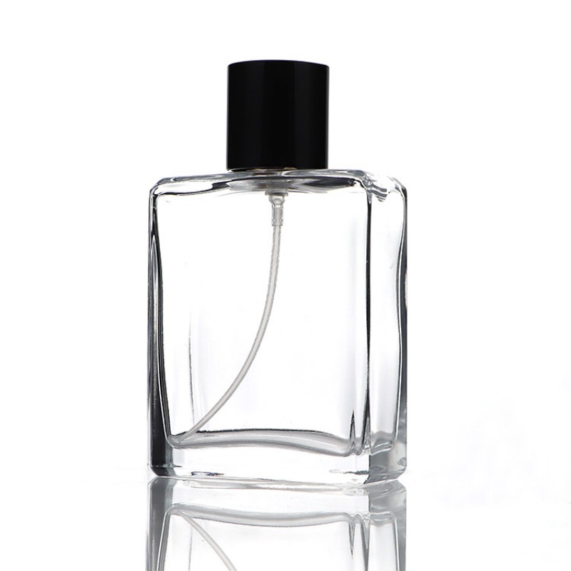 Empty 30ml 50ml 100ml Clear glass perfume bottle with pump sprayer  (2)