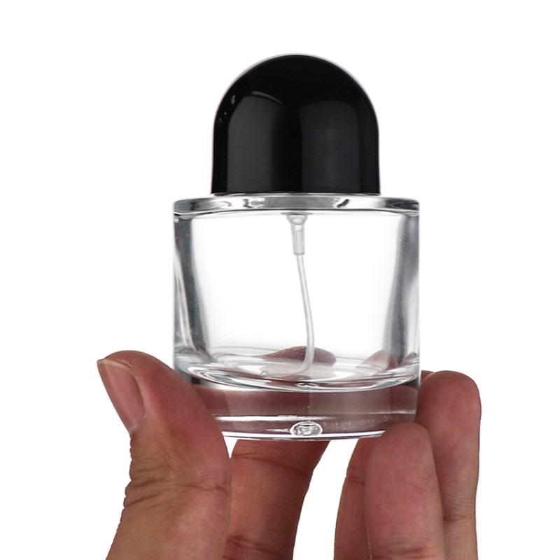 Empty 50 ml 100 ml Round Glass Perfume Bottle With Pump Sprayer (2)