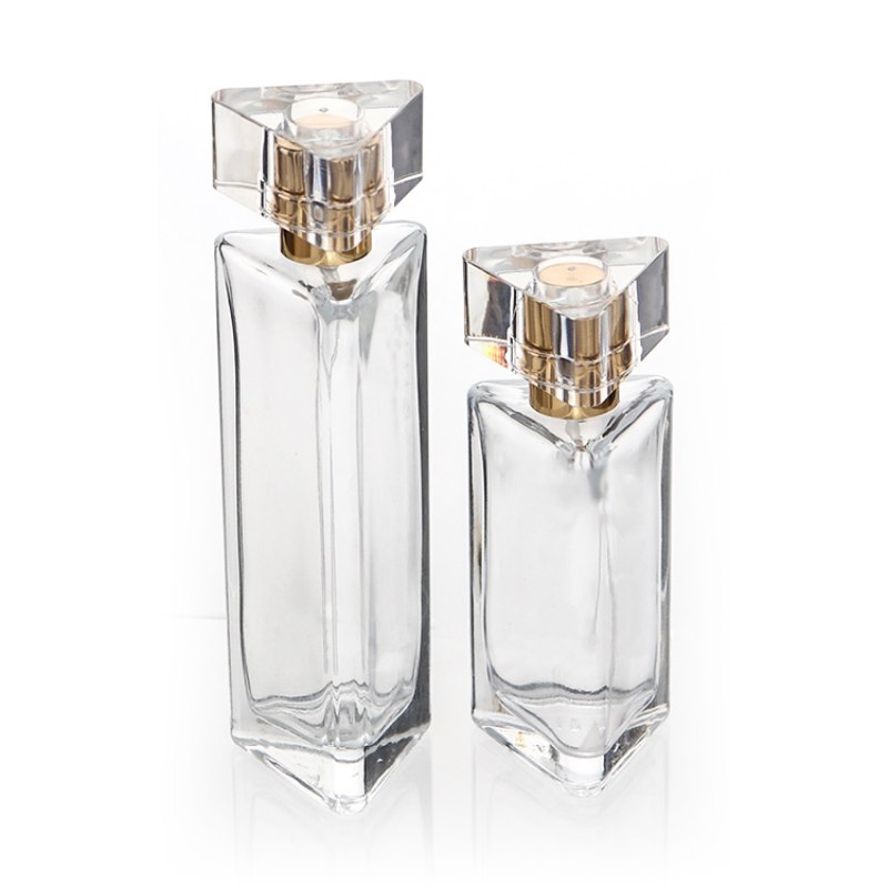 Empty Triangular Glass Perfume Spray Pump Bottle  (1)