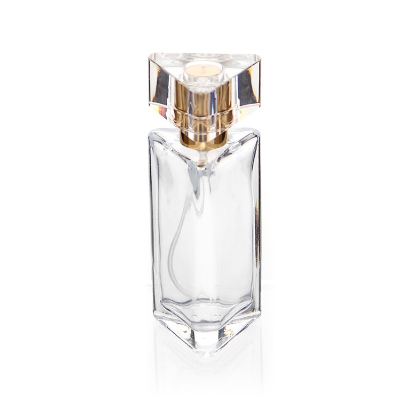 Empty Triangular Glass Perfume Spray Pump Bottle  (2)