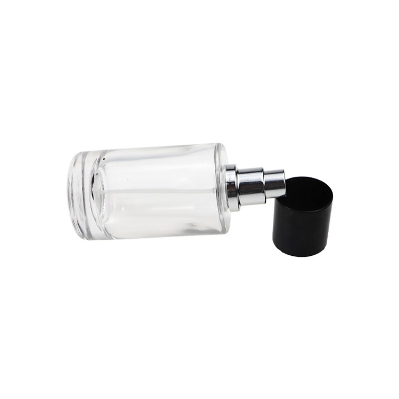 Empty round 30ml 50ml 100ml clear glass perfume bottle with pump sprayer  (1)