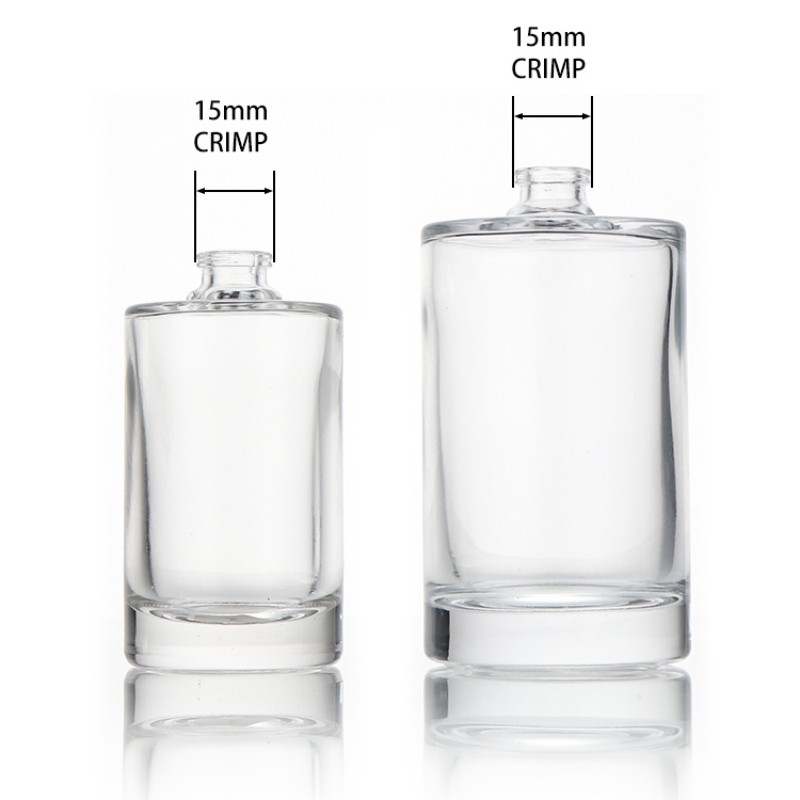 Empty round 30ml 50ml 100ml clear glass perfume bottle with pump sprayer  (2)