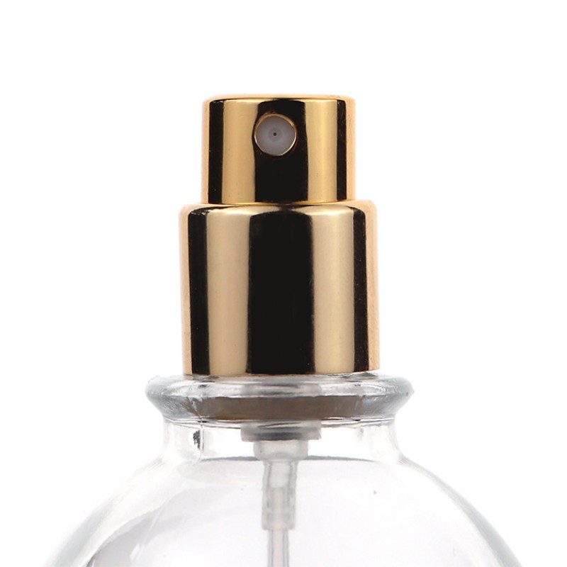 Round 50ml Clear Glass Perfume Bottle With Pump Spray Cap (2)