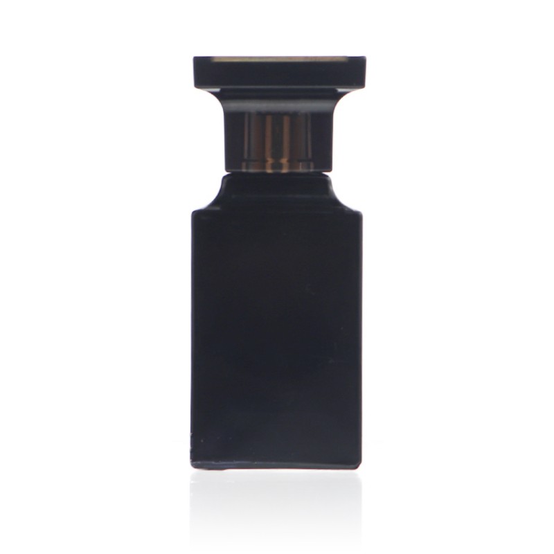 Četvrtasta šarena staklena bočica parfema sa raspršivačem (1)