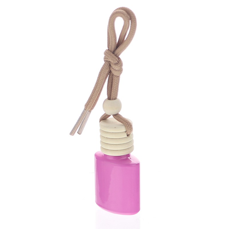 Wholesale 7ml Glass car diffuser bottles pendent with wooden caps  (3)
