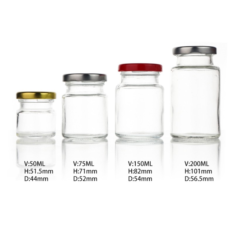 Wholesale Round Glass Honey Jar With Screw Metal Lids (2)