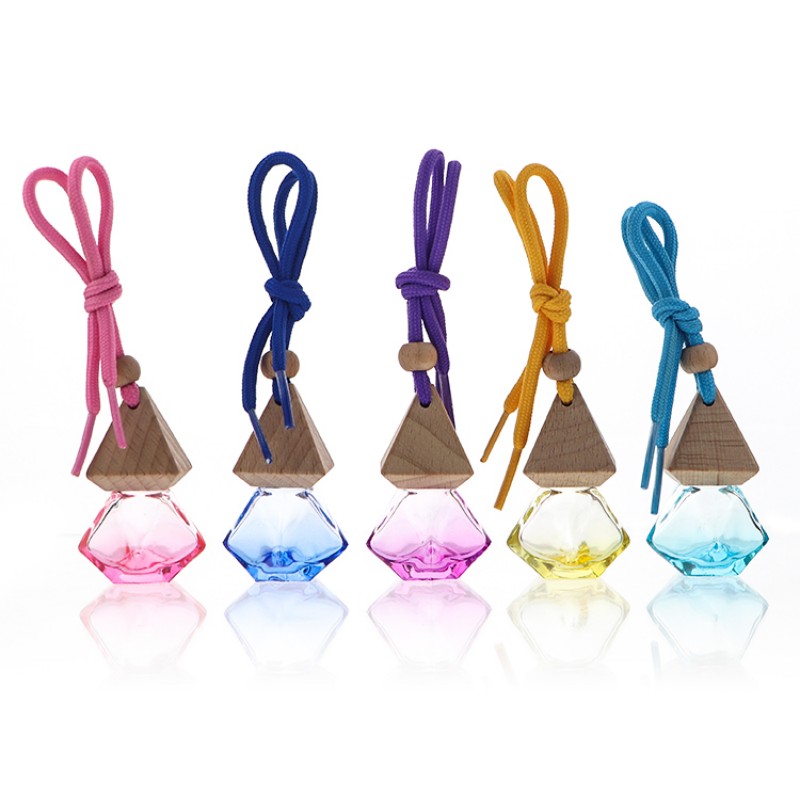 colorful triangle shape 8ml hanging car perfume in stock (4)