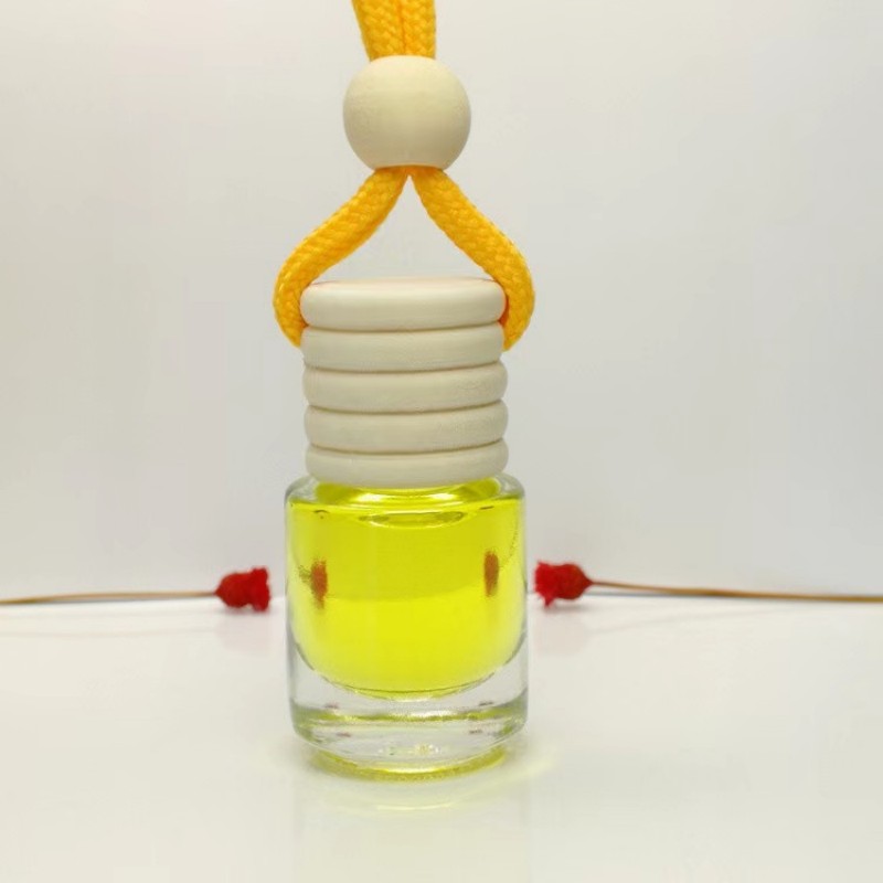 cylinder shape 5ml car perfume freshener glass bottle with colored string (3)