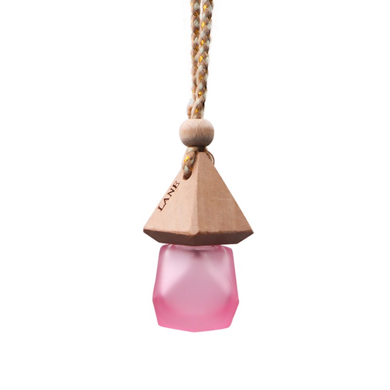 ：Wholesale 8ml Glass car perfume bottles pendent with wooden caps  (2)