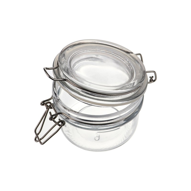 round glass storage containers with clip airtight cap  (1)