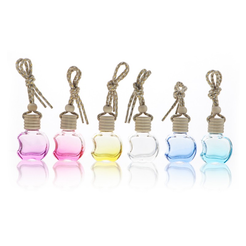 selling 8ml 10ml apple shape crystal arom car perfume with wwoden cap (4)