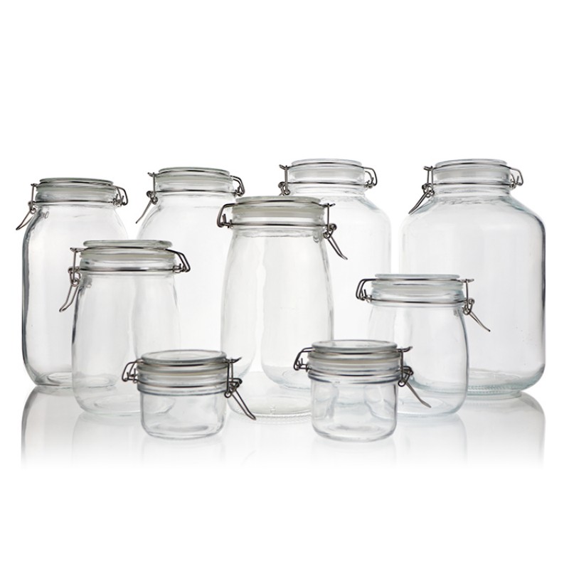 square glass storage containers with clip airtight cap  (5)